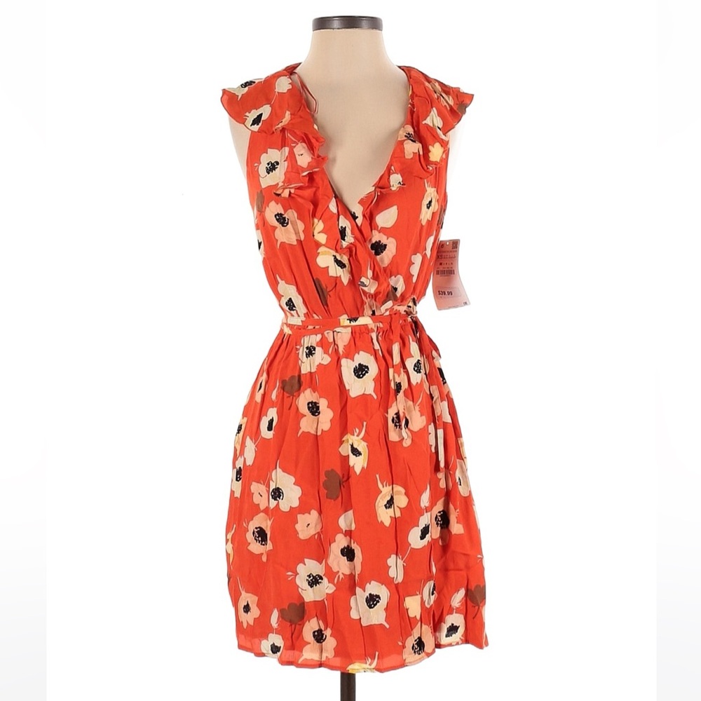 Zara Orange belted dress